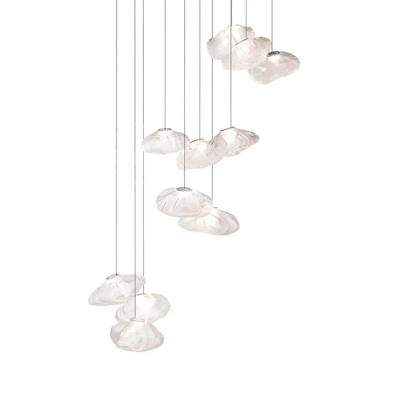 Glazen Hanglamp met Organische Textuur Transparant Rookgrijs Amber | Sansoti