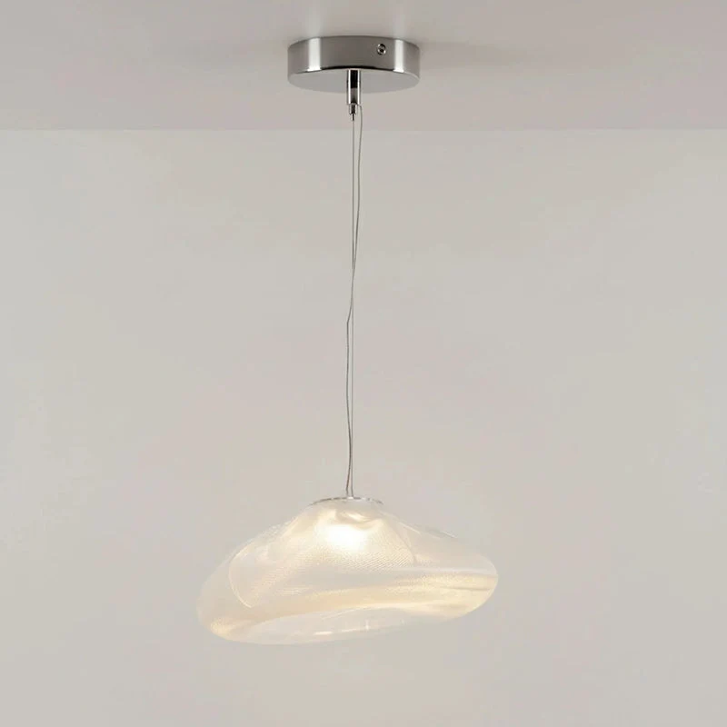 Glazen Hanglamp met Organische Textuur Transparant Rookgrijs Amber | Sansoti