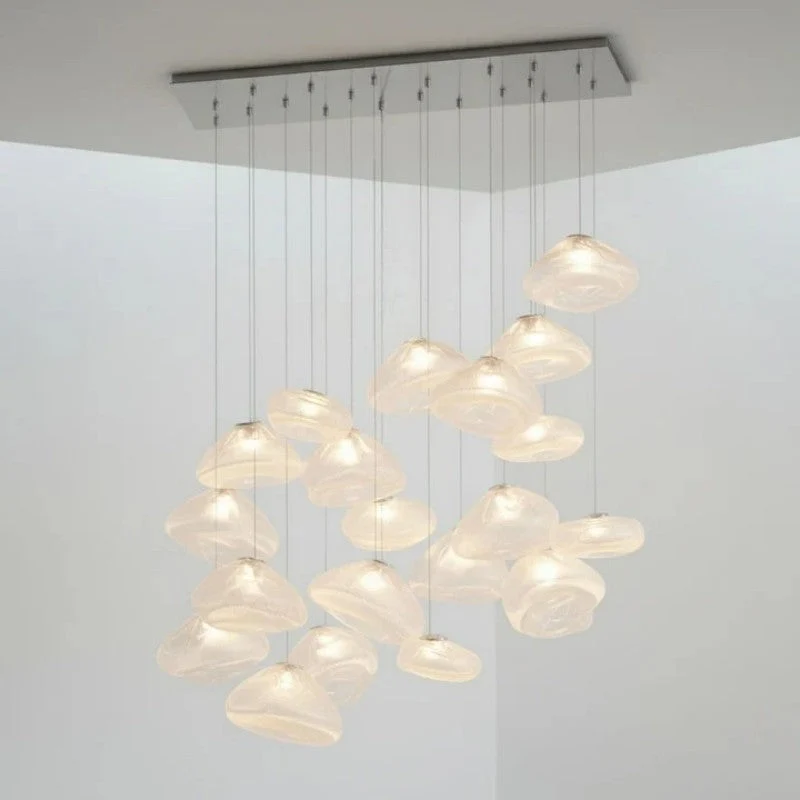 Glazen Hanglamp met Organische Textuur Transparant Rookgrijs Amber | Sansoti