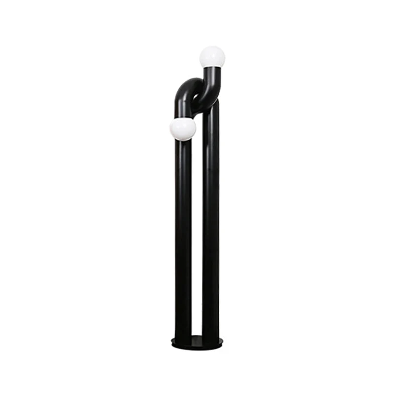 Moderne Staande Boogvorm Lamp met Twee Glazen Bollen – Decoratieve Dubbele Verlichting voor Woonkamer | Sansoti