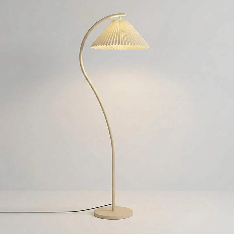 Geplooide Vloerlamp met Stoffen Kap – Modern Design Zwart Beige Groen Goud – 155cm Hoog E26/E27 – Dimbaar | Sansoti