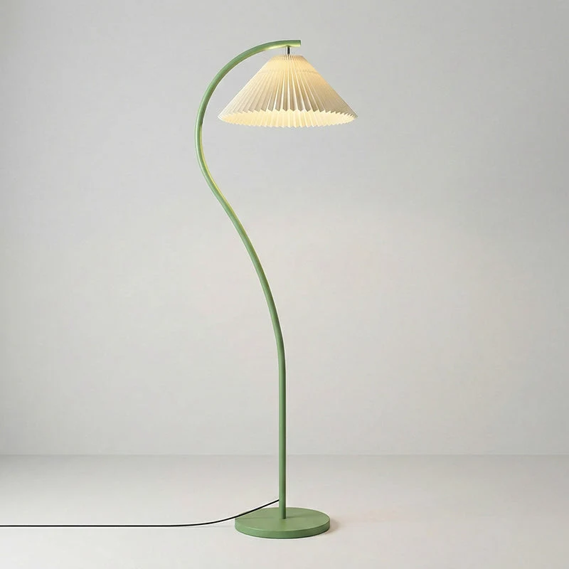 Geplooide Vloerlamp met Stoffen Kap – Modern Design Zwart Beige Groen Goud – 155cm Hoog E26/E27 – Dimbaar | Sansoti
