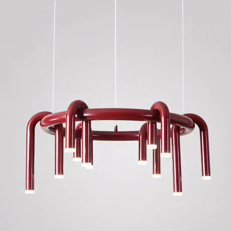 Rosso U-vormige Kroonluchter — Moderne Metalen Hanglamp met LED-Verlichting | Sansoti