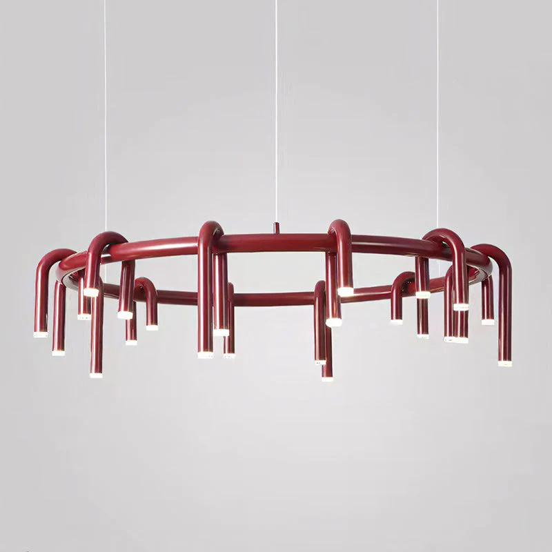 Rosso U-vormige Kroonluchter — Moderne Metalen Hanglamp met LED-Verlichting | Sansoti