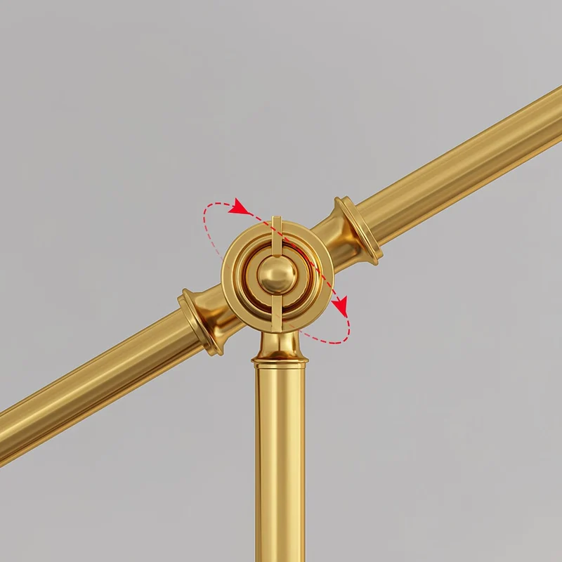 Moderne Staande Lamp met Gouden Arm 88cm | Metalen Design Vloerlamp met Verstelbare Kop | Industriële Staande Leeslamp Woonkamer Slaapkamer | Sansoti