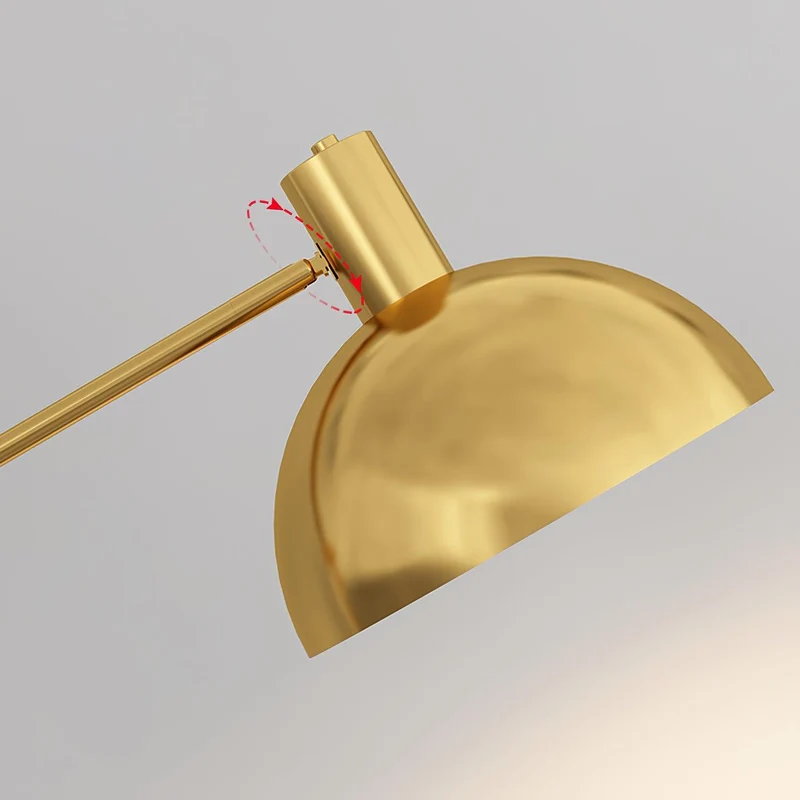 Moderne Staande Lamp met Gouden Arm 88cm | Metalen Design Vloerlamp met Verstelbare Kop | Industriële Staande Leeslamp Woonkamer Slaapkamer | Sansoti