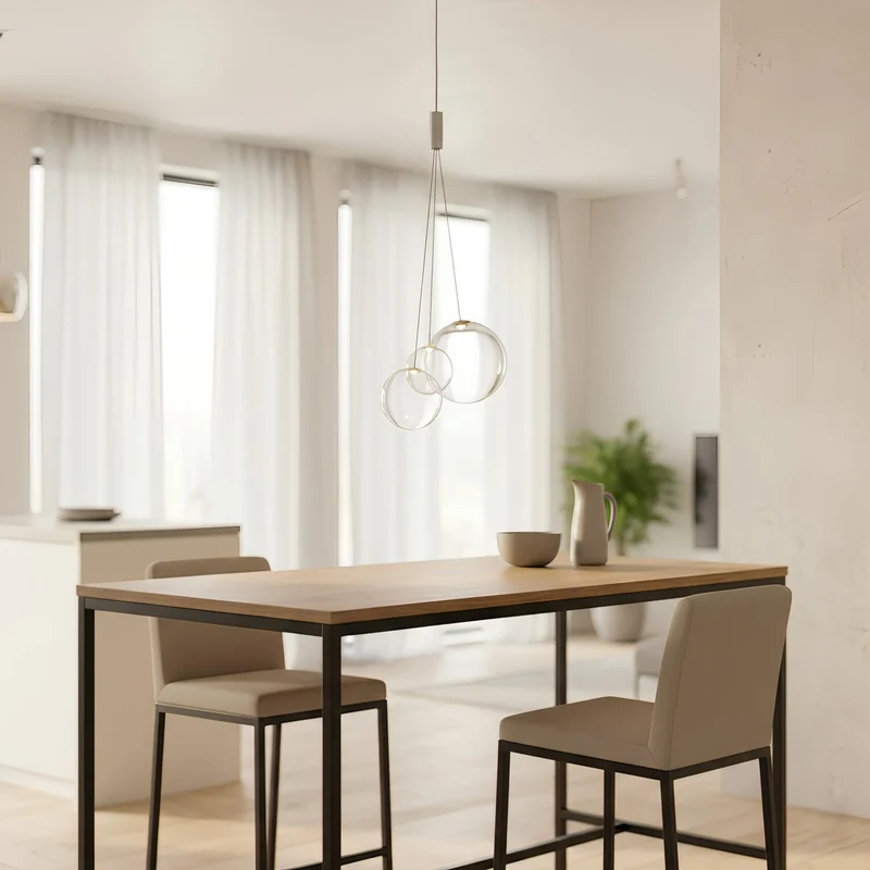 Glazen Hanglamp met Metalen Cluster Bellenbollen Moderne Verlichting | Sansoti