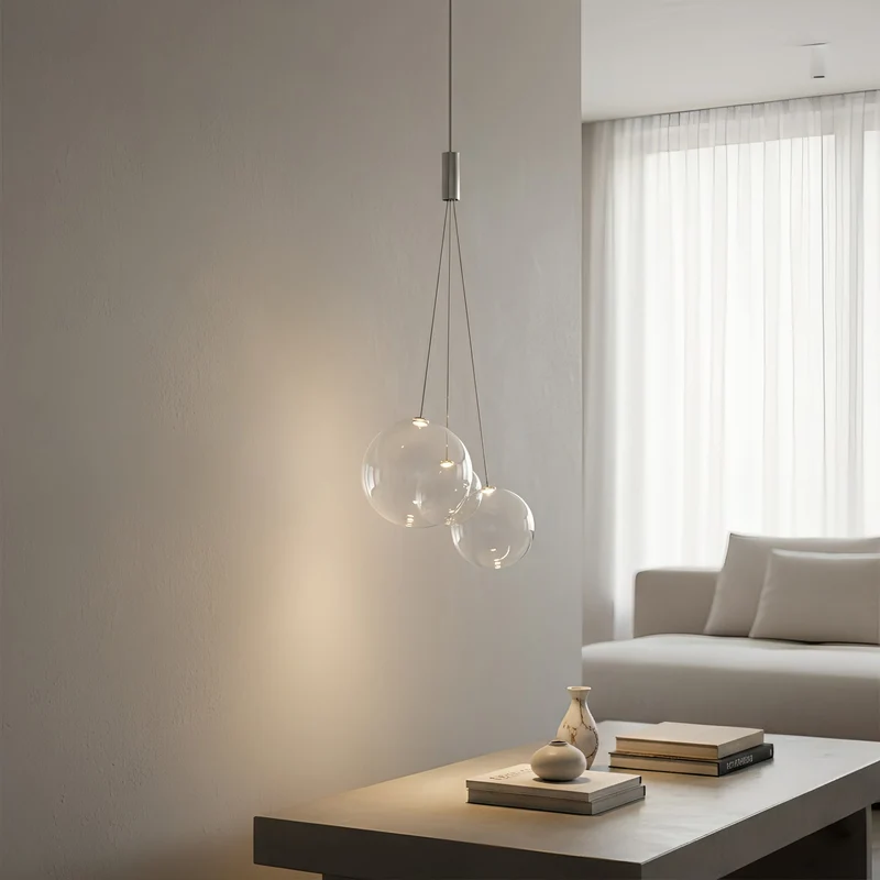 Glazen Hanglamp met Metalen Cluster Bellenbollen Moderne Verlichting | Sansoti