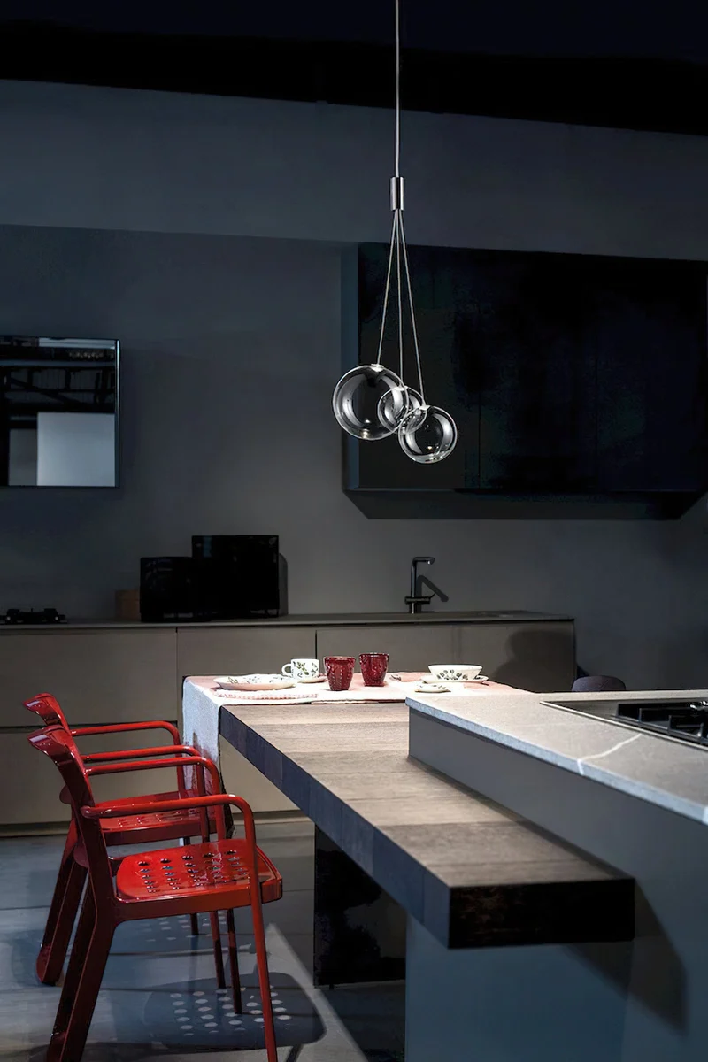 Glazen Hanglamp met Metalen Cluster Bellenbollen Moderne Verlichting | Sansoti