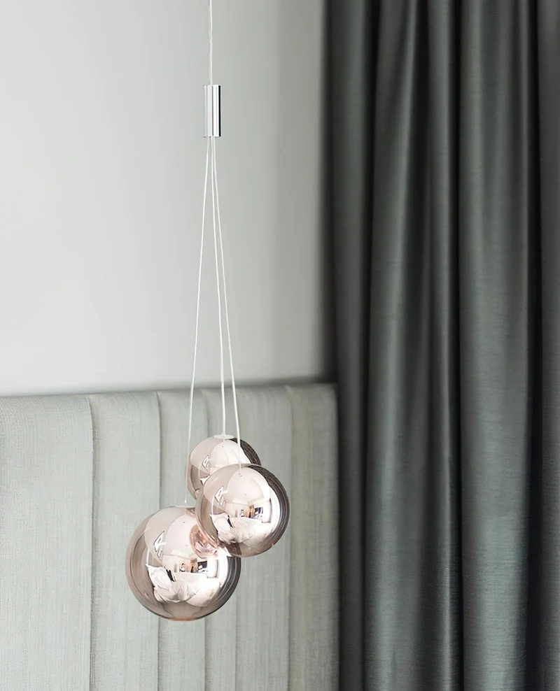 Glazen Hanglamp met Metalen Cluster Bellenbollen Moderne Verlichting | Sansoti
