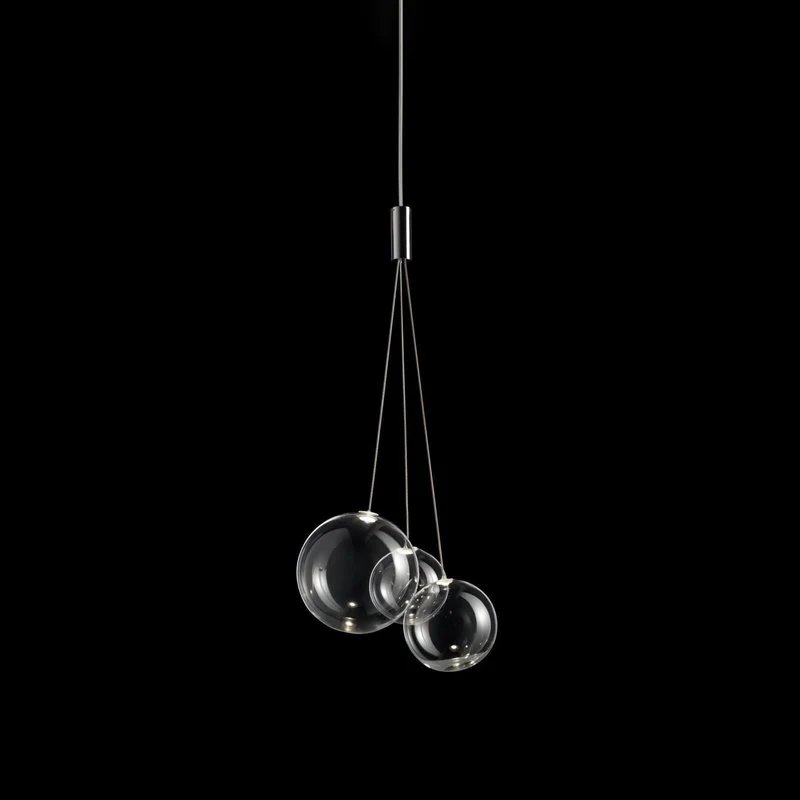 Glazen Hanglamp met Metalen Cluster Bellenbollen Moderne Verlichting | Sansoti