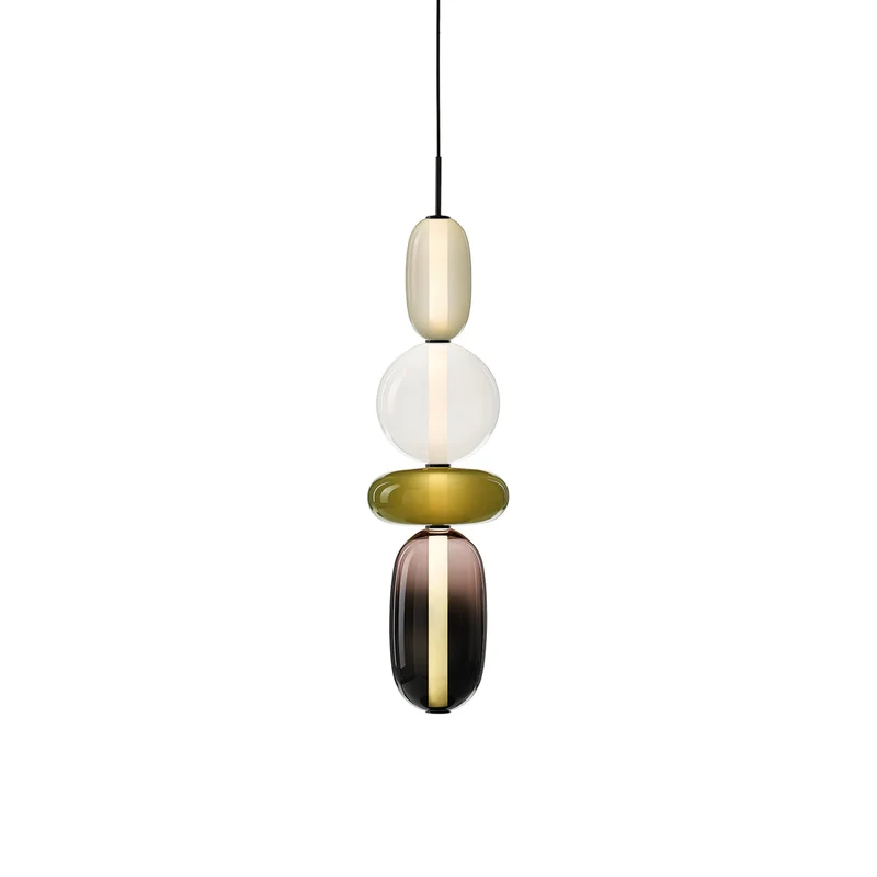 Glazen Hanglamp met Handgeblazen Kappen – Moderne Verlichting met Ambachtelijk Glaswerk | Sansoti