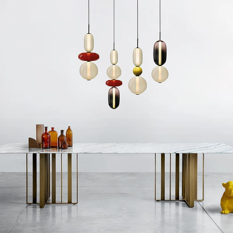 Glazen Hanglamp met Handgeblazen Kappen – Moderne Verlichting met Ambachtelijk Glaswerk | Sansoti