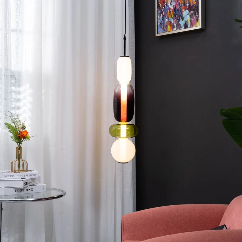 Glazen Hanglamp met Handgeblazen Kappen – Moderne Verlichting met Ambachtelijk Glaswerk | Sansoti