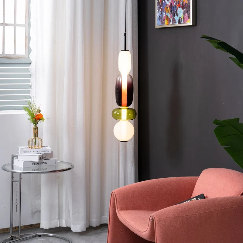 Glazen Hanglamp met Handgeblazen Kappen – Moderne Verlichting met Ambachtelijk Glaswerk | Sansoti