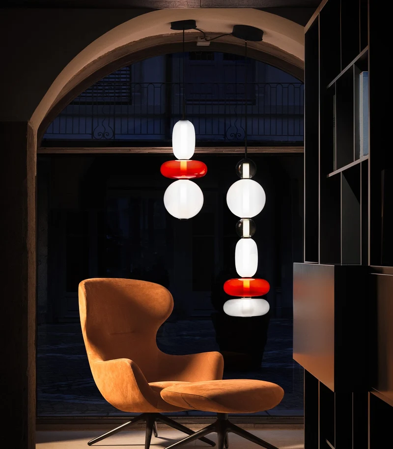 Glazen Hanglamp met Handgeblazen Kappen – Moderne Verlichting met Ambachtelijk Glaswerk | Sansoti