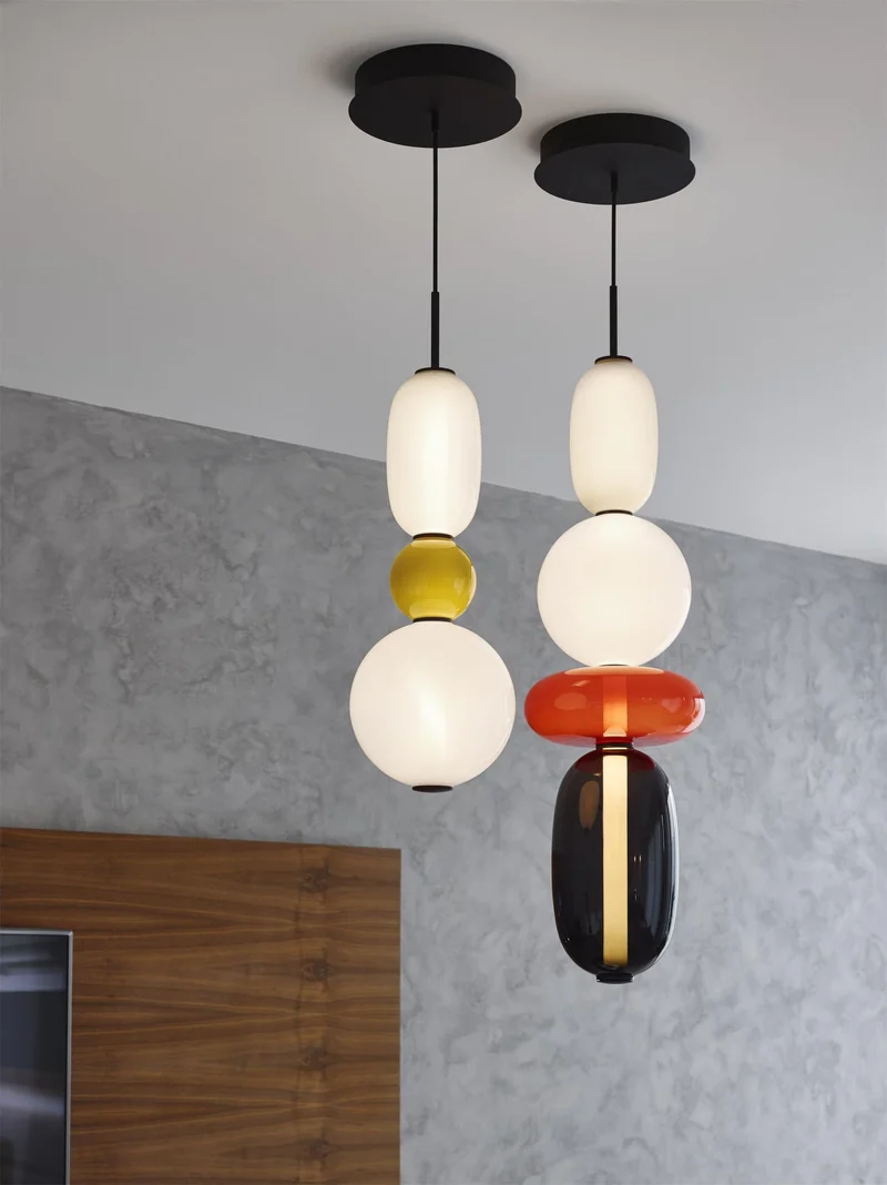 Glazen Hanglamp met Handgeblazen Kappen – Moderne Verlichting met Ambachtelijk Glaswerk | Sansoti