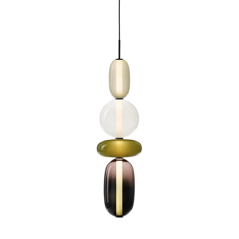 Glazen Hanglamp met Handgeblazen Kappen – Moderne Verlichting met Ambachtelijk Glaswerk | Sansoti
