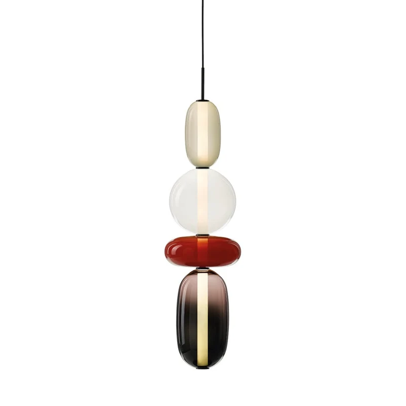 Glazen Hanglamp met Handgeblazen Kappen – Moderne Verlichting met Ambachtelijk Glaswerk | Sansoti
