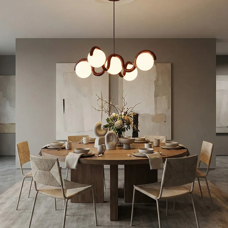 Moderne Kroonluchter met Messing en Glas – Artistieke Verlichting voor Eetkamer en Woonkamer | Sansoti