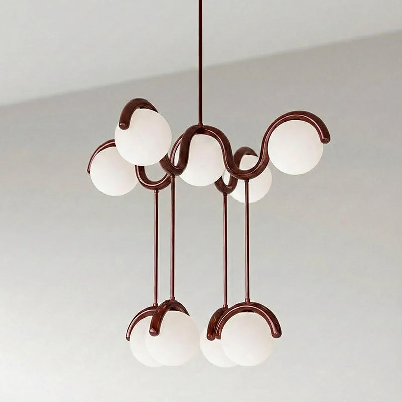 Moderne Kroonluchter met Messing en Glas – Artistieke Verlichting voor Eetkamer en Woonkamer | Sansoti