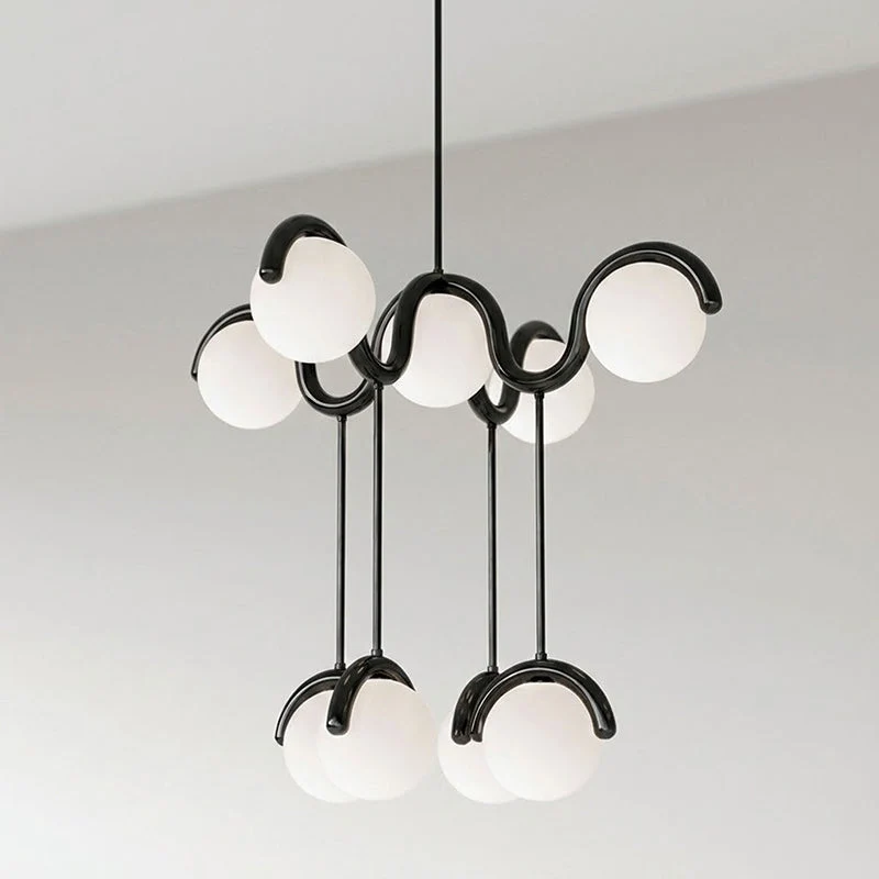 Moderne Kroonluchter met Messing en Glas – Artistieke Verlichting voor Eetkamer en Woonkamer | Sansoti
