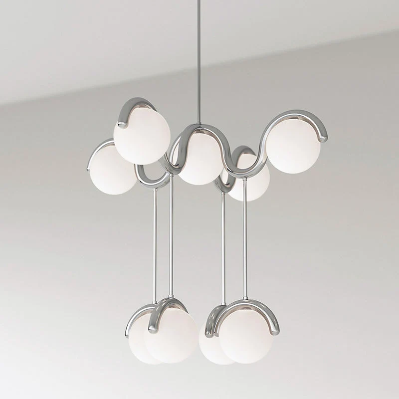 Moderne Kroonluchter met Messing en Glas – Artistieke Verlichting voor Eetkamer en Woonkamer | Sansoti