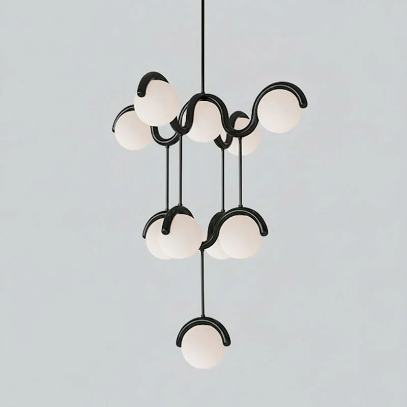 Moderne Kroonluchter met Messing en Glas – Artistieke Verlichting voor Eetkamer en Woonkamer | Sansoti