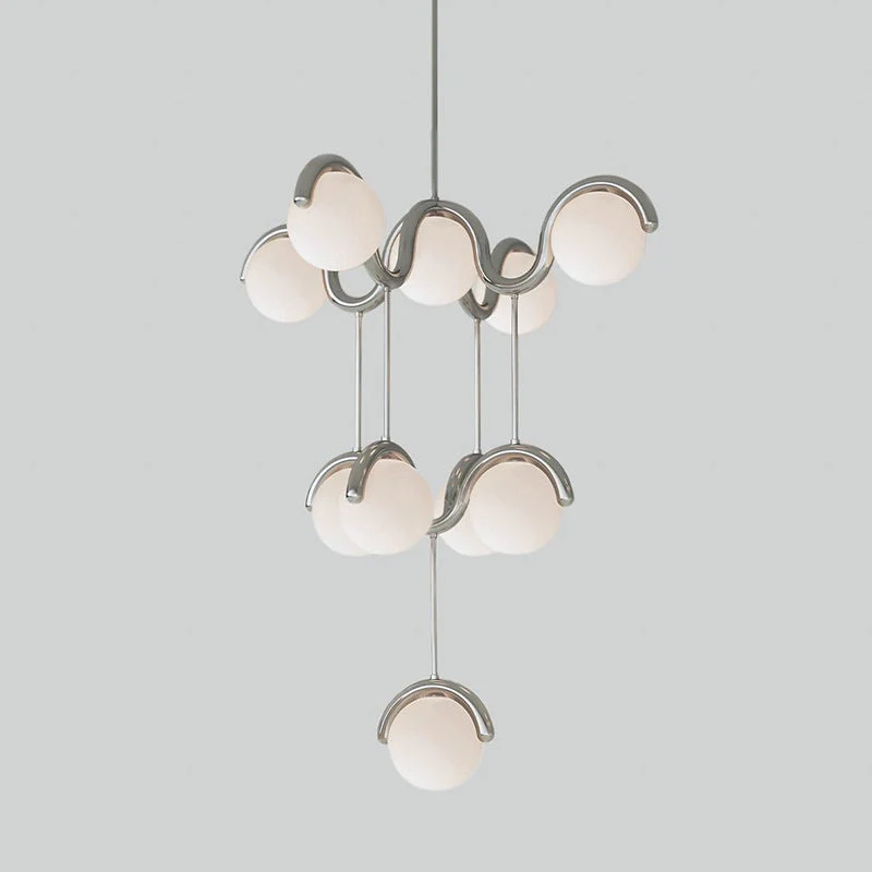 Moderne Kroonluchter met Messing en Glas – Artistieke Verlichting voor Eetkamer en Woonkamer | Sansoti