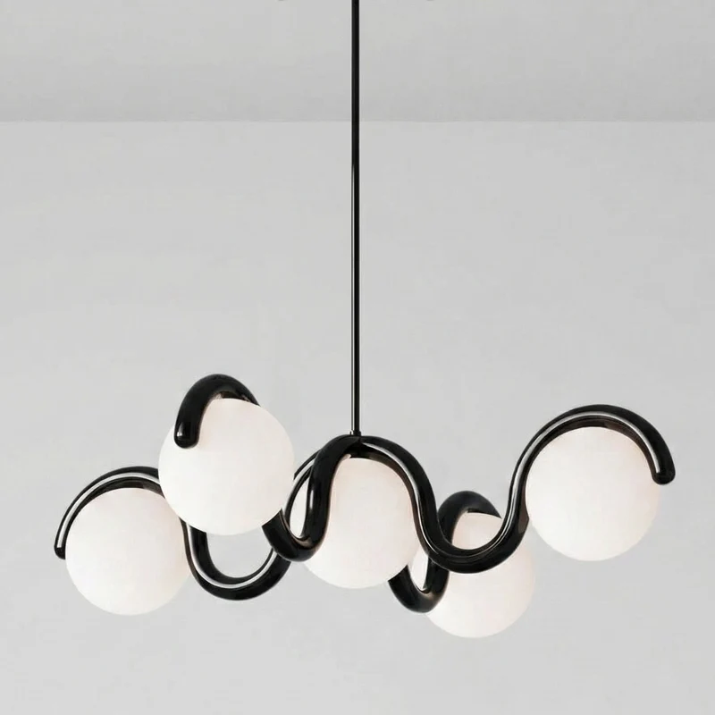 Moderne Kroonluchter met Messing en Glas – Artistieke Verlichting voor Eetkamer en Woonkamer | Sansoti