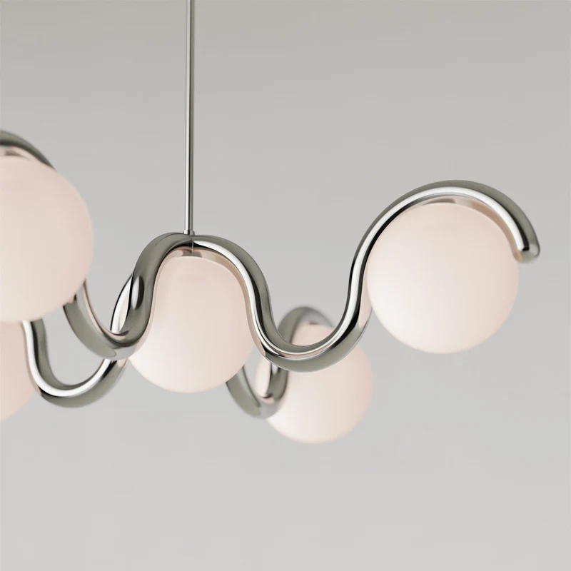 Moderne Kroonluchter met Messing en Glas – Artistieke Verlichting voor Eetkamer en Woonkamer | Sansoti