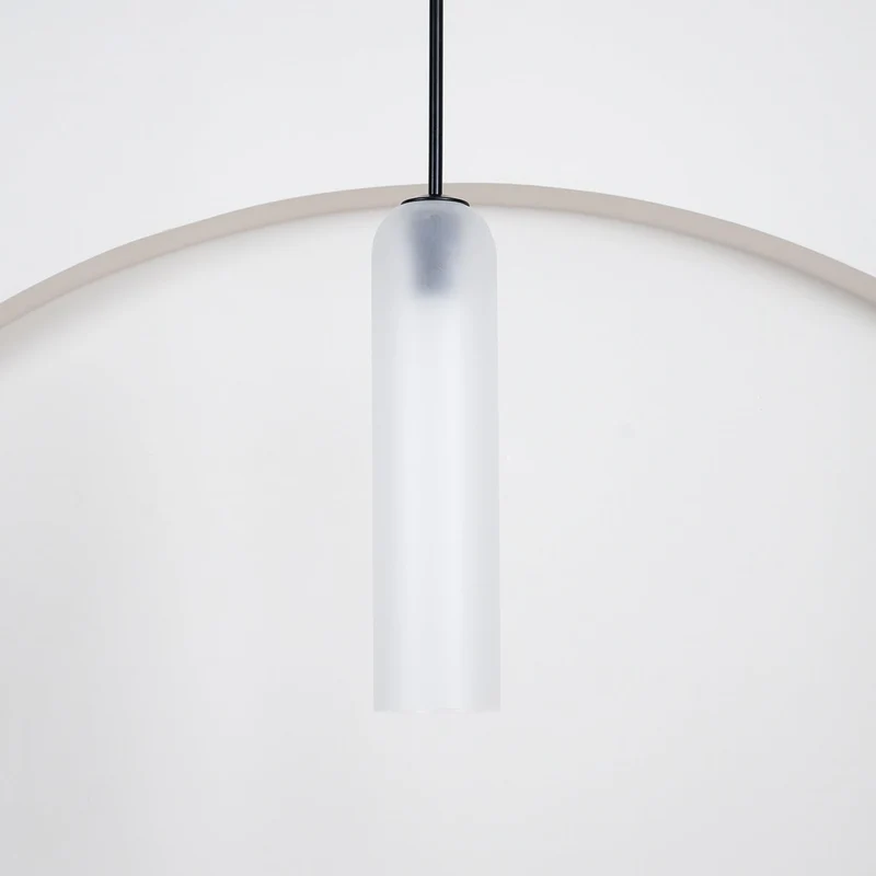 Glazen Hanglamp met Lange Buis – Mondgeblazen Glas Zwart of Goud Finish 10cm Diameter | Sansoti