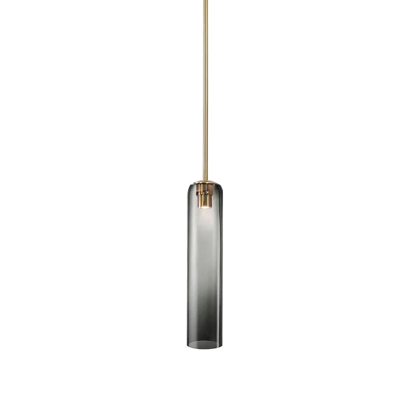 Glazen Hanglamp met Lange Buis – Mondgeblazen Glas Zwart of Goud Finish 10cm Diameter | Sansoti