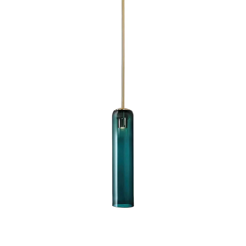 Glazen Hanglamp met Lange Buis – Mondgeblazen Glas Zwart of Goud Finish 10cm Diameter | Sansoti