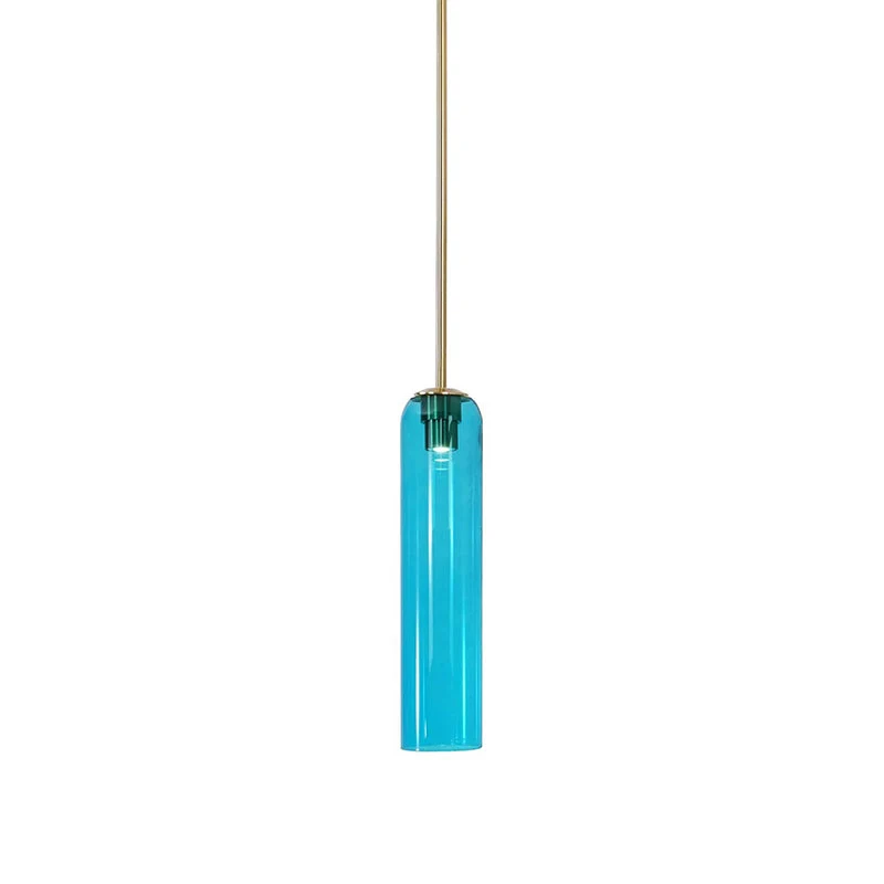 Glazen Hanglamp met Lange Buis – Mondgeblazen Glas Zwart of Goud Finish 10cm Diameter | Sansoti