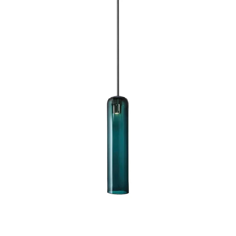 Glazen Hanglamp met Lange Buis – Mondgeblazen Glas Zwart of Goud Finish 10cm Diameter | Sansoti