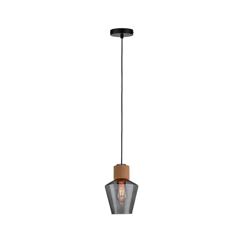 Neordic Edla Pendelleuchte max1x20W E27 Rauch Kork Schwarz