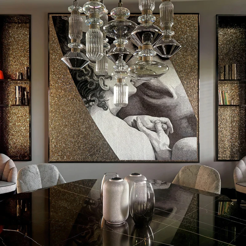 Glazen Hanglamp met Koperen Afwerking en Elegante Bolvorm voor Woonkamer en Eetkamer | Sansoti
