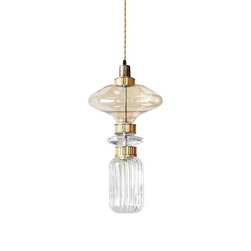 Glazen Hanglamp met Koperen Afwerking en Elegante Bolvorm voor Woonkamer en Eetkamer | Sansoti