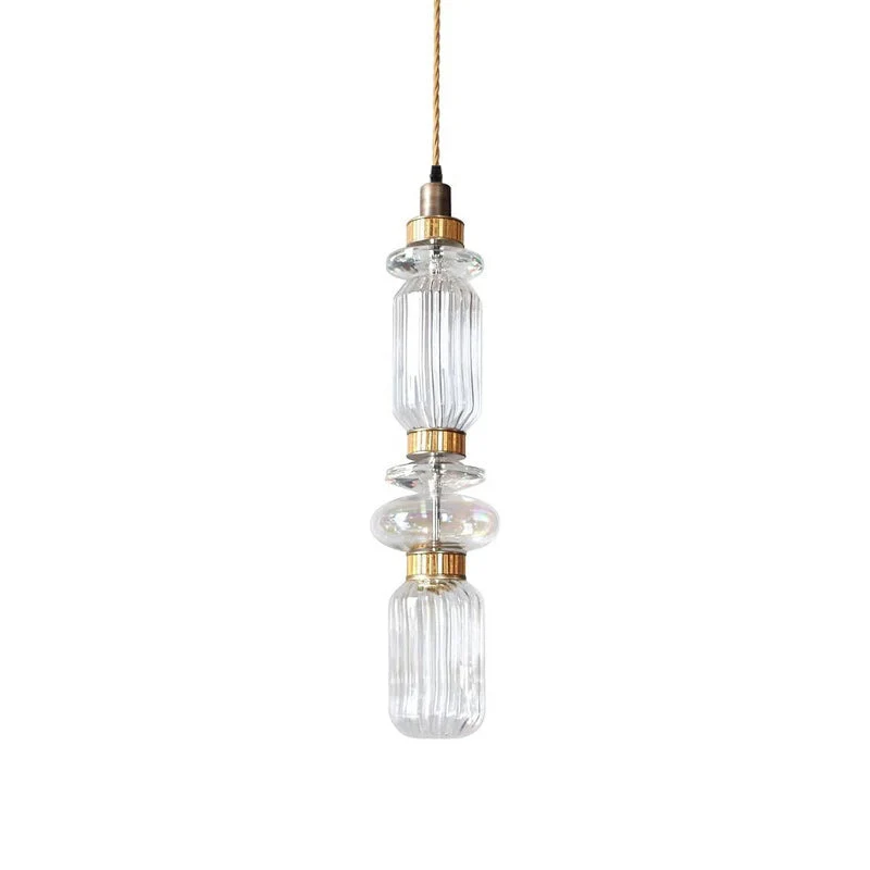 Glazen Hanglamp met Koperen Afwerking en Elegante Bolvorm voor Woonkamer en Eetkamer | Sansoti