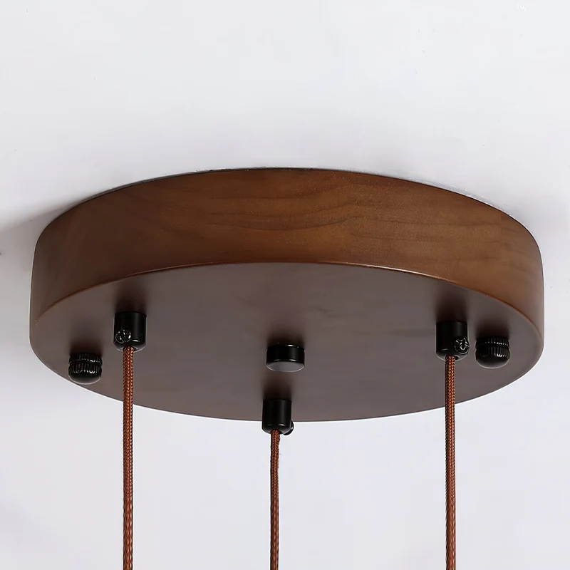 Travertijn Ring Kroonluchter – Natuursteen Hanglamp met Walnoot Hout en Geïntegreerde LED | Scandinavisch Design voor Woon- en Eetkamer | Sansoti