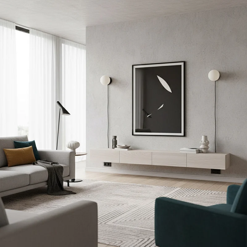 Wandlamp Plug-In Glas & IJzer Zwart Wit Sfeerlicht Slaapkamer Gang | Sansoti