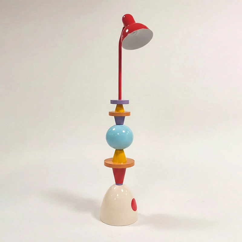 Staande designlamp met gekleurde metalen schijven 40 cm diameter moderne vloerlamp industrieel interieur woonkamer | Sansoti