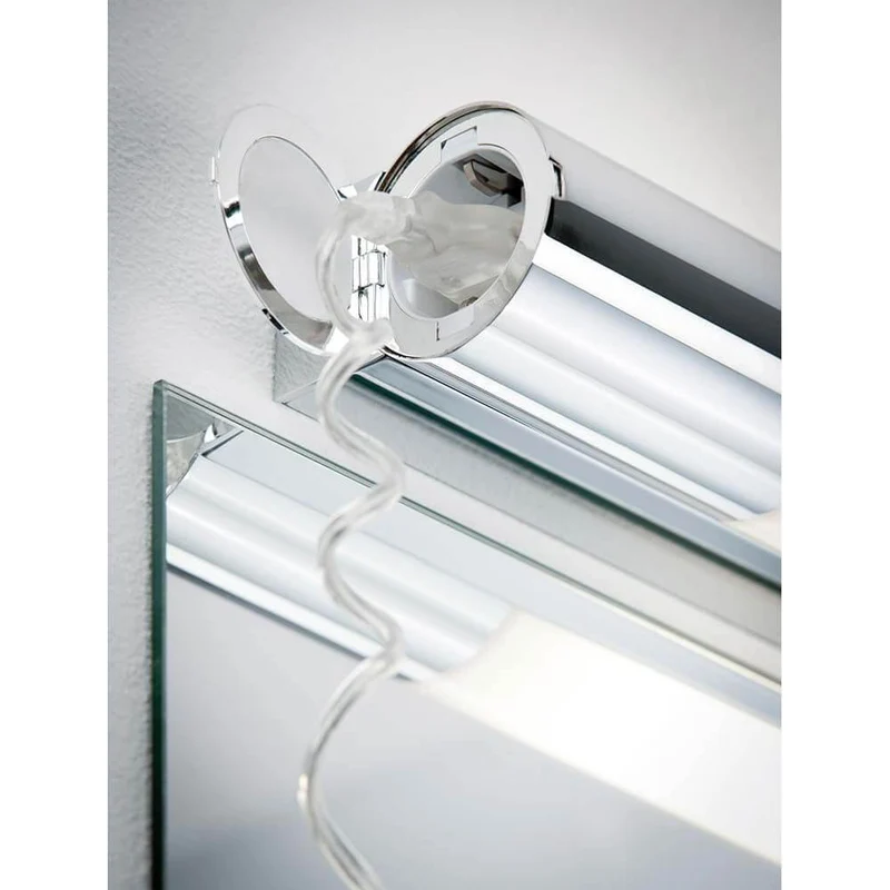 Wandleuchte Orgon IP44 Steckdose LED 10,5W 700mm Chrom Weiß