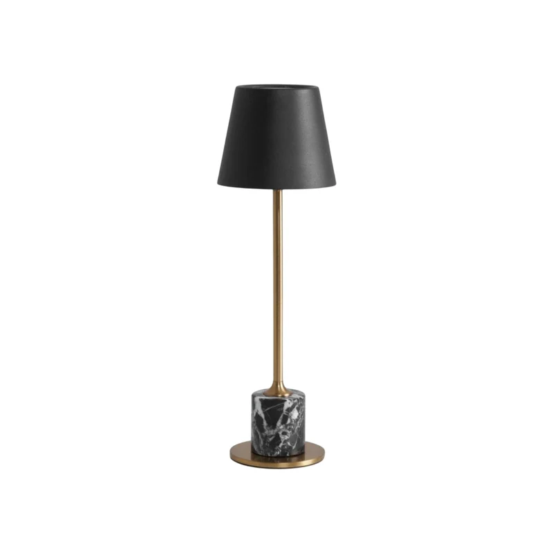 Draagbare Mini Tafellamp op Batterij met Marmeren Voet Ø10cm | Sansoti