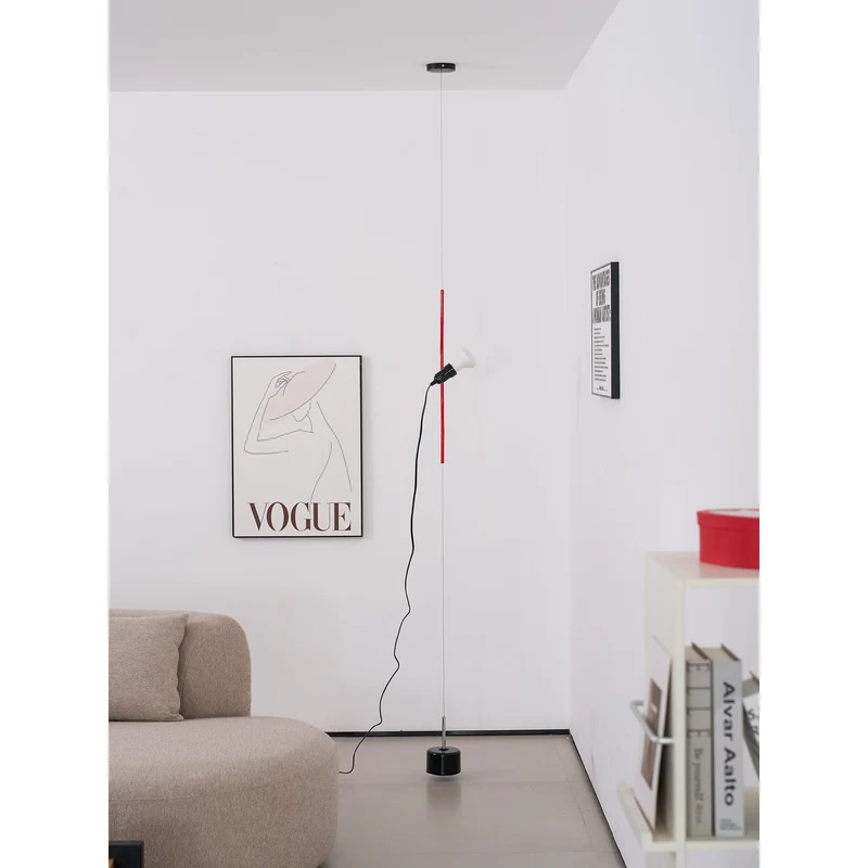 In Hoogte Verstelbare Hanglamp met Metalen Buiskap – Zwart/Wit/Rood | Sansoti