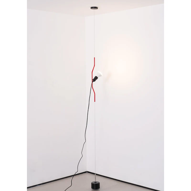 In Hoogte Verstelbare Hanglamp met Metalen Buiskap – Zwart/Wit/Rood | Sansoti