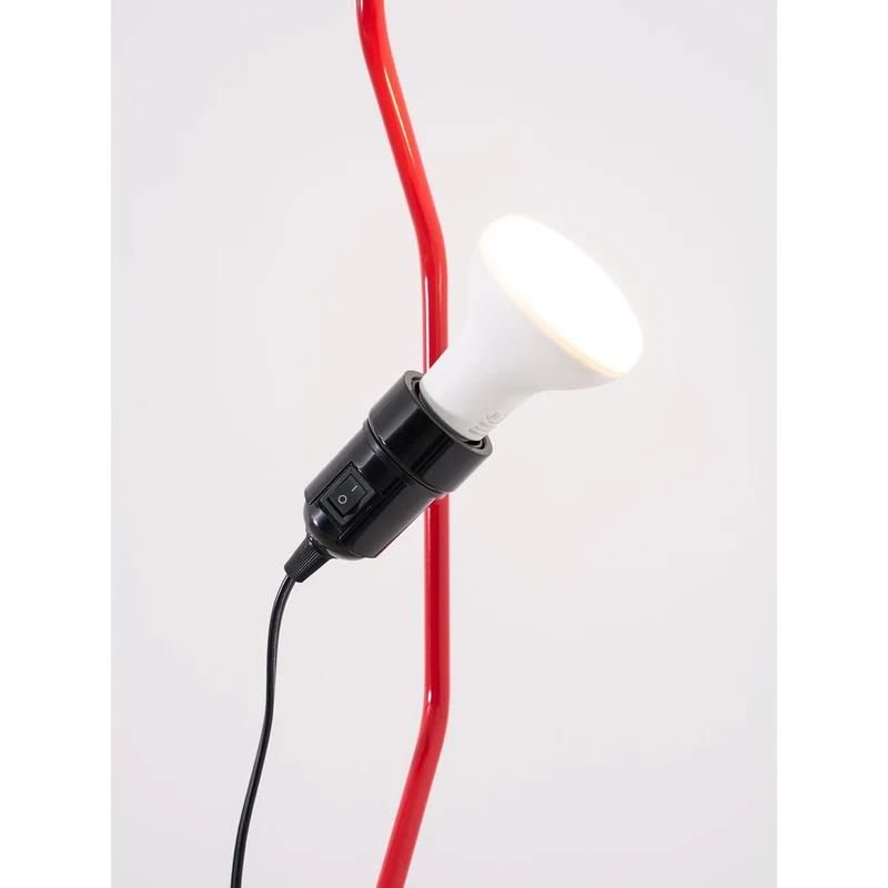 In Hoogte Verstelbare Hanglamp met Metalen Buiskap – Zwart/Wit/Rood | Sansoti