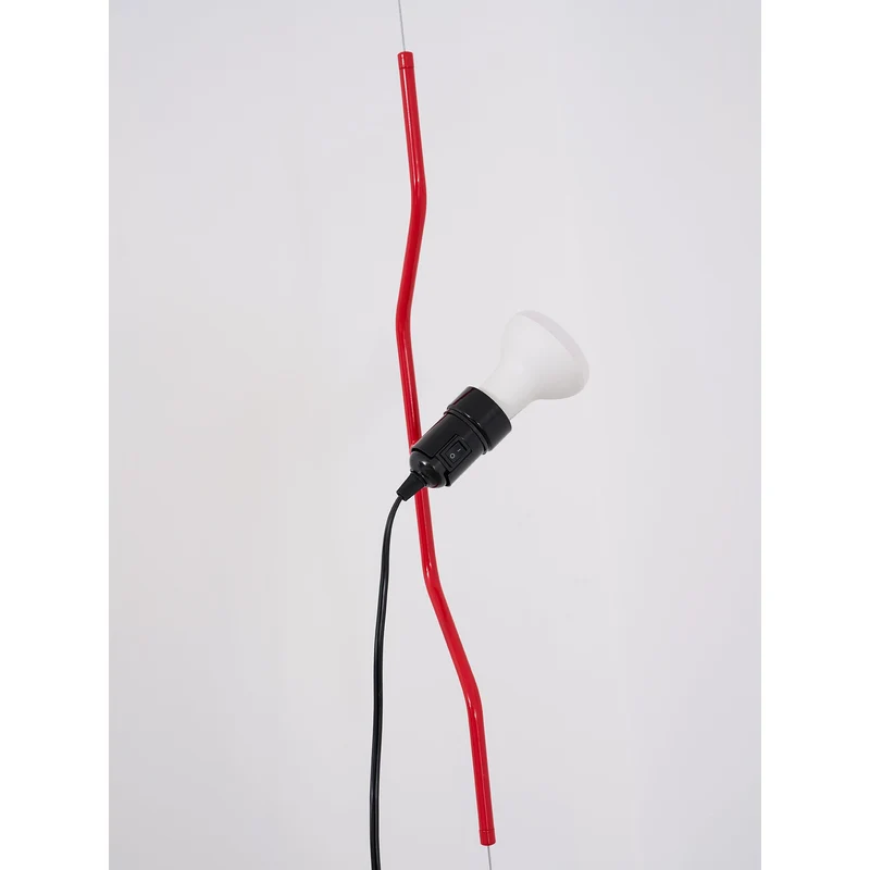 In Hoogte Verstelbare Hanglamp met Metalen Buiskap – Zwart/Wit/Rood | Sansoti