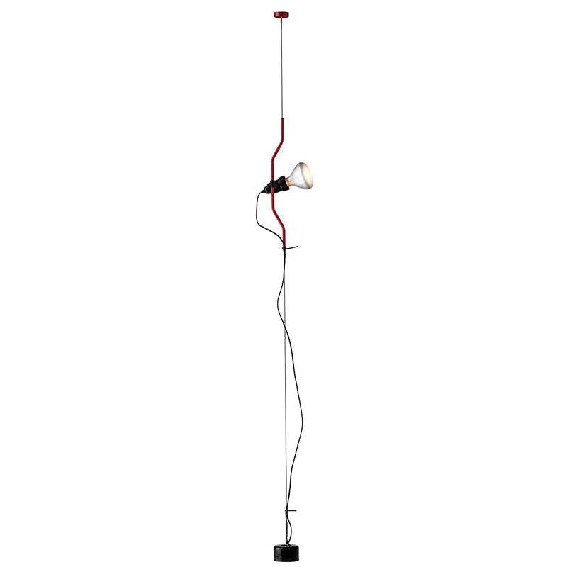 In Hoogte Verstelbare Hanglamp met Metalen Buiskap – Zwart/Wit/Rood | Sansoti